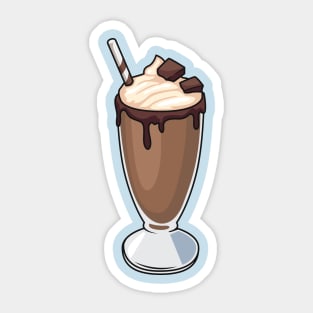 Chocolate milkshake cartoon illustration Sticker